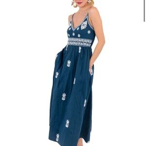 Gretchen Scott Hand Embroidered Midi Dress - Fiesta Time